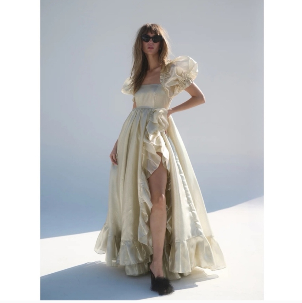 Selkie Champagne Ruffle Gown